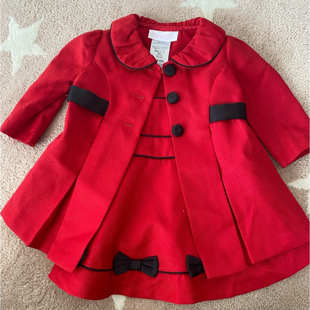 Bonnie Baby Red Dress and Jacket